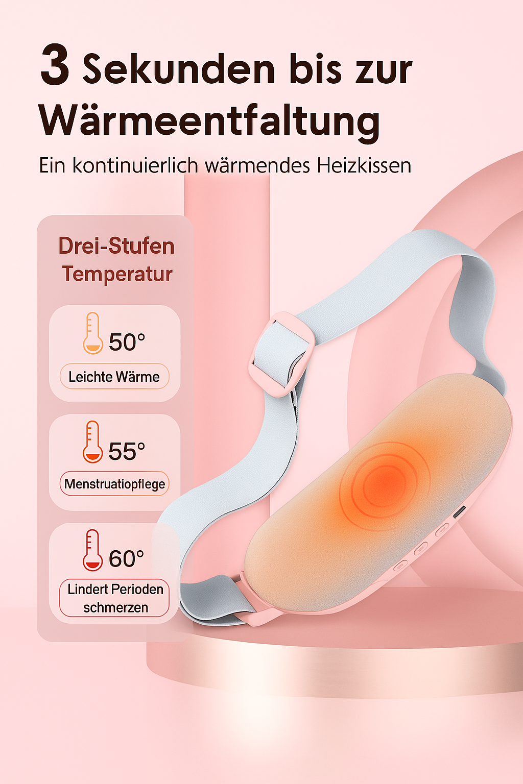 LunaRelax – Dein kabelloser Menstruationsmassagegürtel - Sag tschüss zu Menstruationsschmerzen – entdecke LunaRelax!